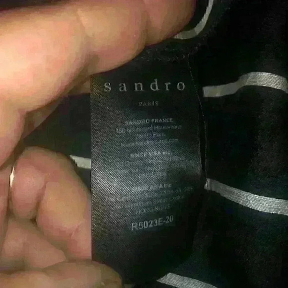 Sandro Paris Black White Striped Linen Mini Dress - Picture 13 of 14